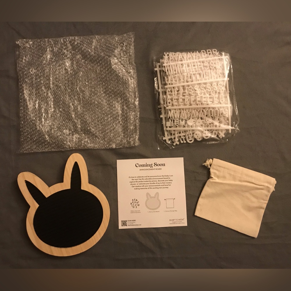 NEW Bunny Shaped Baby Announcement Board